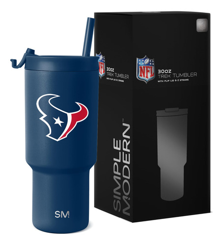 Vaso Simple Modern Nfl Houston Texans De 900 Ml Con Tapa Aba