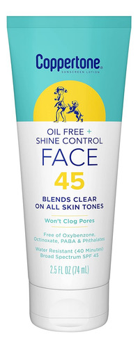 Locion Facial Solar Coppertone Oil Free Spf 45 De Brillo