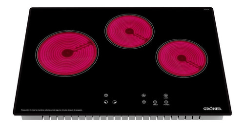 Imagen 2 de 2 de Encimera eléctrica Gröner QES3TB negra 220V - 240V