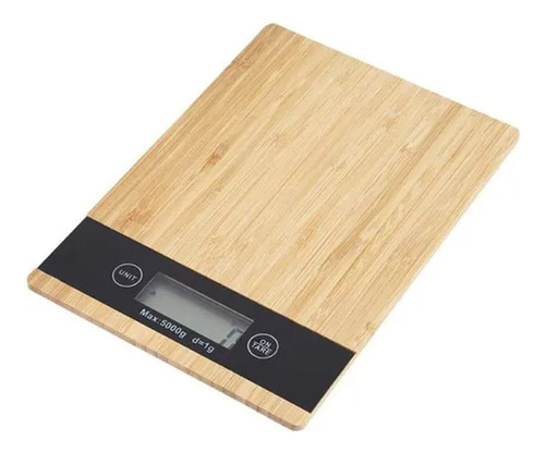 Balanza Electronica Digital De Cocina Bamboo C.5kg Grad1gr