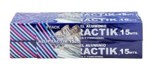 Papel Aluminio Alupractik Con 4 Piezas De 15 Ml C/u