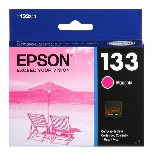 Cartucho Epson  133 Magenta T133320 T25 Tx125 Tx133 Tx135