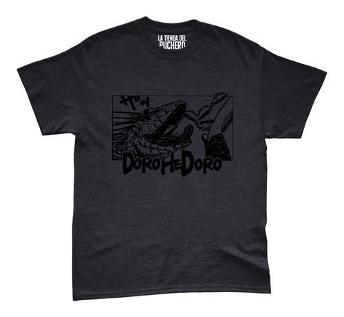 Playera Anime Gris Dorohedoro Kaiman Banner Logo Negro