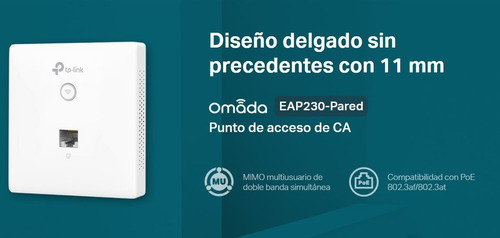 Punto De Acceso Gigabit Para Pared Omada Ac1200 Eap230-wall