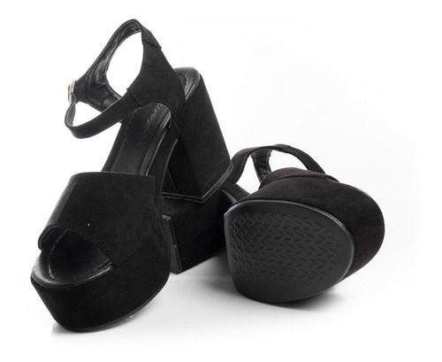 Imagen 5 de 9 de Sandalias Mujer Plataformas Zapatos Vestir Fiesta Taco Palo