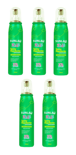 Kit 5 Repelente Spray Infantil Sunlau Kids Icaridina 10hs