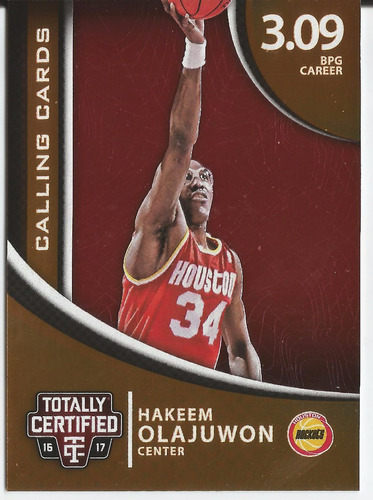 2016-17 Totally Certified Calling Cards Hakeem Olajuwon Rock