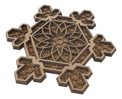 Cuadro Decorativo Mdf 60 Cm X 70 Cm. Fractal Gratitud