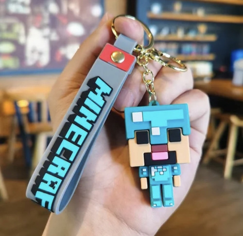 Llaveros Minecraft Pelicula. Calidad Premium ( 10 Unidades ) Gris