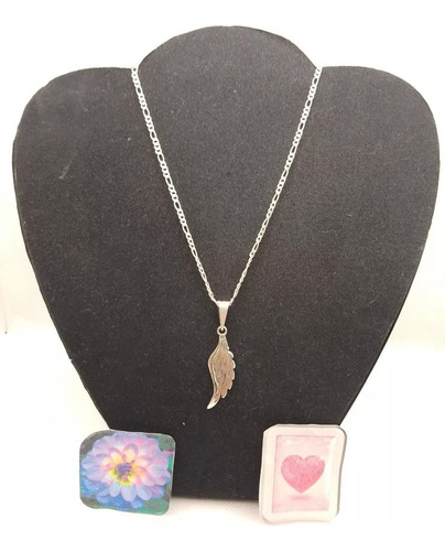 Dije Plata Ley 925, Ala D Ángel Izquierda Con Cadena Taxco