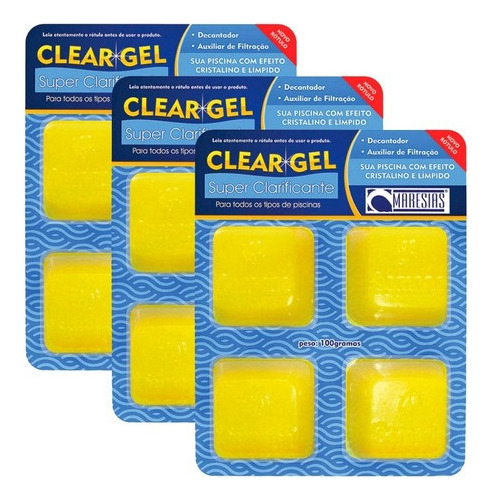 Kit 3 Clear Gel Super Clarificante Maresias Piscina Saudável