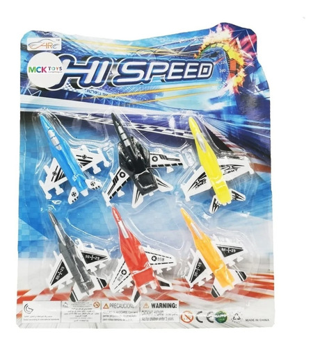 Set X6 Aviónes De Plástico Surtidos Juguete Didáctico Niños 