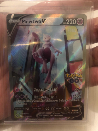 Tarjeta Mewtwo Pokémon Go Con Protector Y Pokebola (Usado)