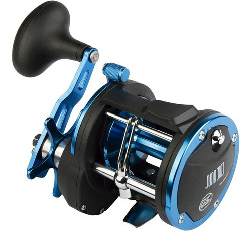 Reel Rotativo Pesca Mar Embarcado Kunnan Juno 3004 Color Negro y azul Lado de la manija Derecho