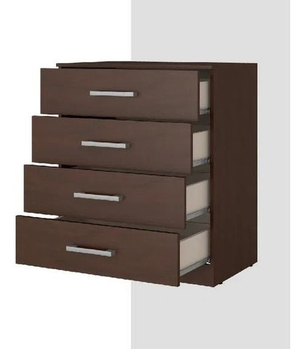 Cómoda Cajonera Bertolini 565 4 Cajones - Chocolate