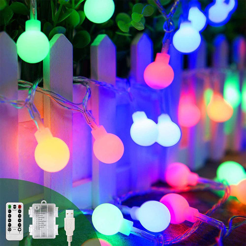 Cadena De Luces Usb 2 En 1, Funciona Con Pilas, 100 Luces Le