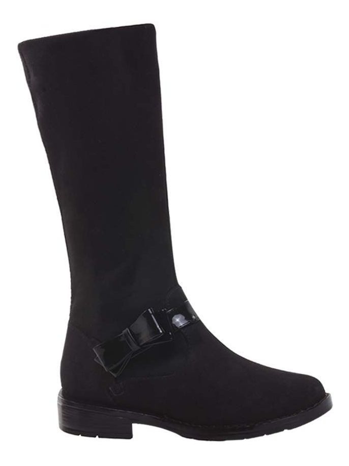 Botas Negras Largas Montar Niñas Con Moño | Meses sin intereses
