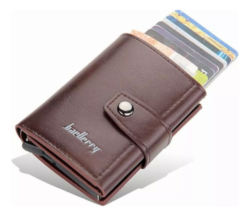 Cartera Tarjetero De Cuero Para Hombre Con Protección Rfid