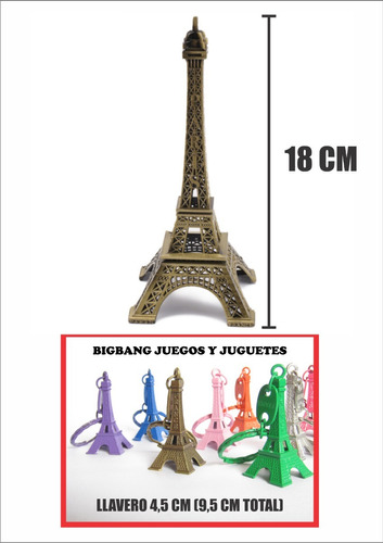 5 Torres Eiffel 18 Cm + 40 Llaveros Eiffel 5 Cm