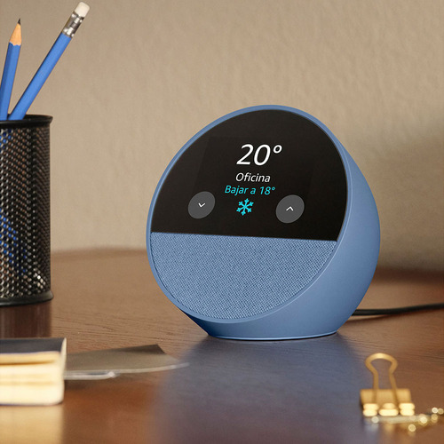 Bocina Inteligente Amazon Echo Spot Con Alexa, Wi-fi, Azul