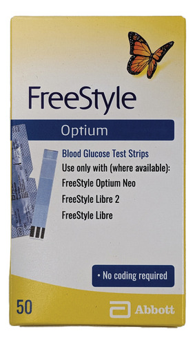 Tiras Para Teste De Glicose Freestyle Optium 100 Unidades Cor Sem Cor