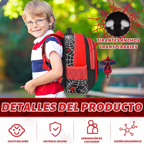 Mochila De Dibujos Animados 3d De Spider-man Para Niños En Edad Preescolar