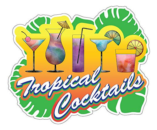 Tropical Cocktails 16  Decal Concession Stand Food Truc...