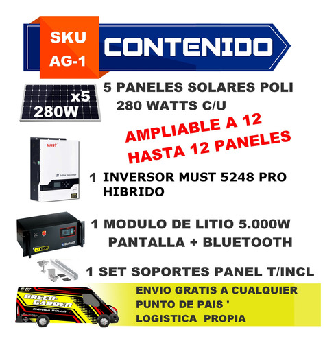 Kit Solar Hibrido Sin Baterias Sin Mantenimiento On Grid Hf