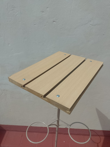 Pie Jaula Pájaro Hierro C/ Madera Gris