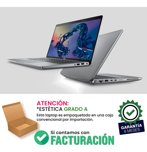 Laptop Dell Latitude Core I7 13th 16gb Ram 256gb Ssd + Funda Plateado (Reacondicionado)