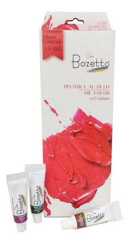 Pintura Al Óleo Bozetto, Tubo De 15 Ml Caja X 12 Colores