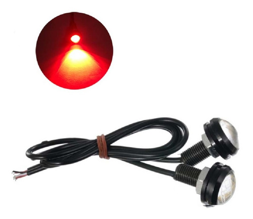 Kit Ojo De Aguila 9w Con Lupa Luz Led Cob Rojo X2