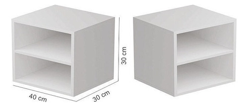 Jogo Mesa De Cabeceira Nicho Branco Em Mdf