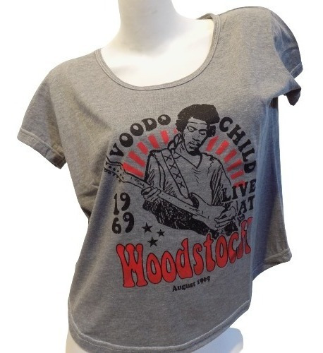 Remeras Jimi Hendrix Woodstock Corte Mujer Vs. Modelos Rock