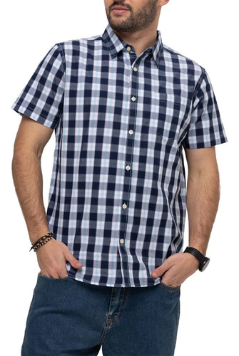 Camisa M/c Caterpillar Foundation Ss Shirt Blue Hombre