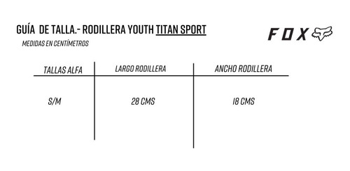 Imagen 2 de 2 de Rodillera Fox P/niño Titan Sport Negro Motocross Mtb Enduro