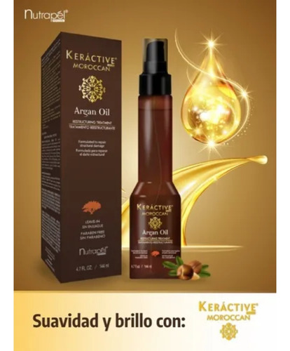 2 Pzas Nutrapel Keráctive Moroccan Argan Oil Serum 144ml