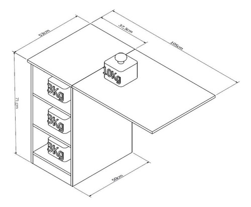 Imagen 4 de 11 de Desayunador Mueble Barra Armario Multiuso Mesa Rebatible