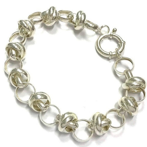 Pulsera Argollas Plata 925 21cm Regalo Mujer Mama Ps 193