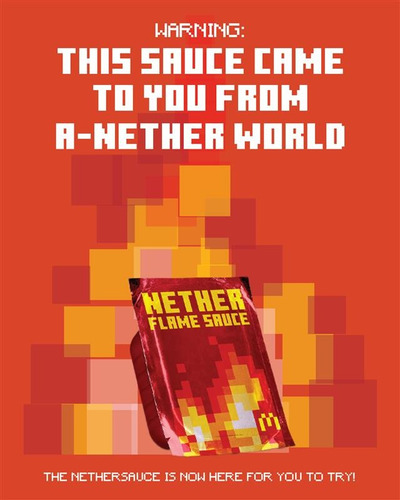 Nether Lava Minecraft - Salsa Picosa De Mcdonald's X4