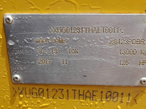 Rolo Xcmg Xs123pd Kitpatas 13t.2017 2860h Motor Novo Repasse