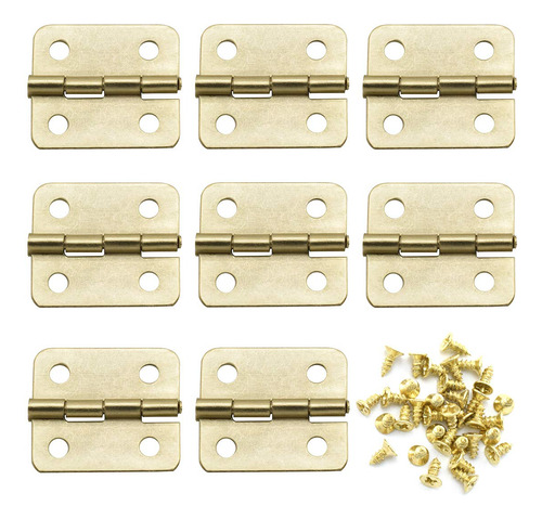 Ozxno - Mini Bisagras Retro, 8 Piezas Rectangulares De Oro A