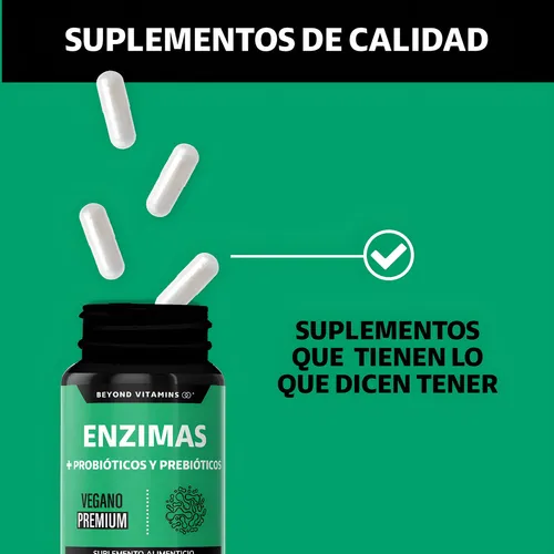 Enzimas Digestivas Probióticos Y Prebióticos Vegano Beyond Vitamins Sin Sabor Suplemento Alimenticio Digestive Enzymes 180 Cápsulas