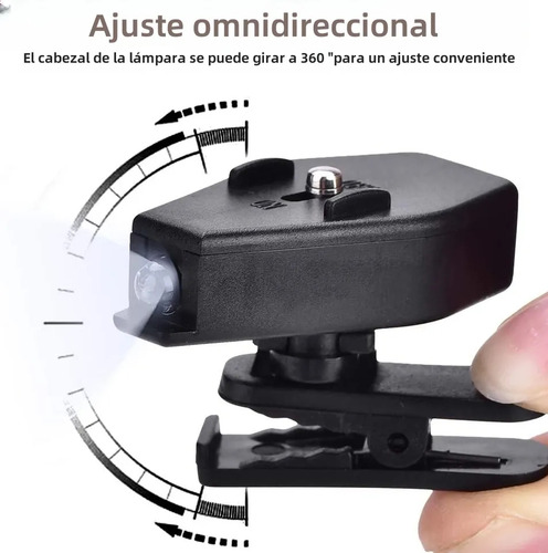 Linterna Con Clip Para Anteojos Lampara De Noche Universal