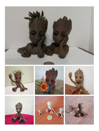 Regalo. Baby Groot Impresión 3d. Maceta Llavero Especial.