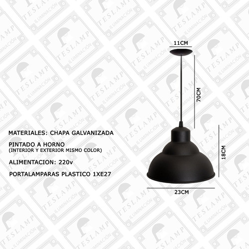 Pack X2 Lampara Colgante Galponero Industrial Vintage Led