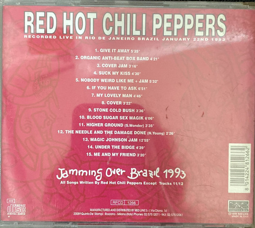 Imagem 2 de 5 de Cd Jamming Over Brazil 1993 (impo Red Hot Chili Pepp