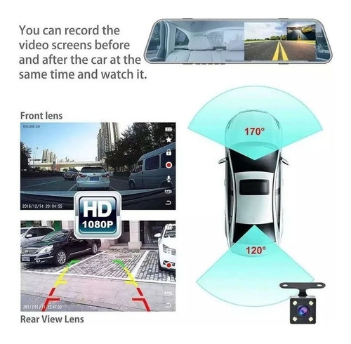 Espejo Tactil Retrovisor Dvr Auto Kia Carens