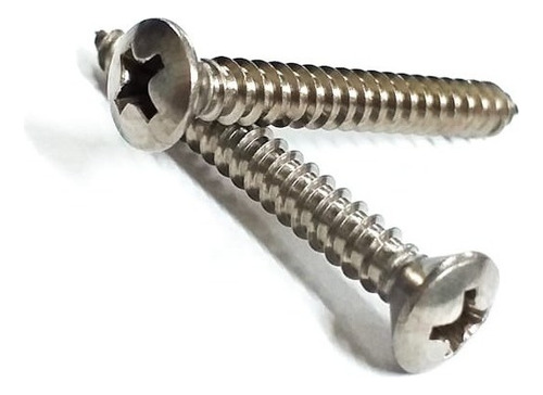 Tornillo de rosca de cabeza ovalada, 3,9 x 32 mm, acero inoxidable, 10 piezas