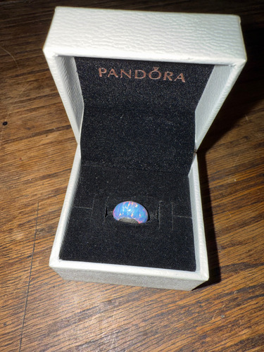 Pandora Charm Original De Murano Celeste Tornasolado Celeste